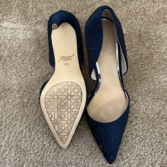 Jewel Badgley Mischka Stiletto, Women’s 8.5, Blue w/Rhinestones. - Picture 3 of 7